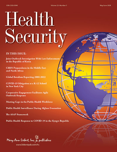 Health Security Journal, Volume 22, Issue 3 / May/June 2024
