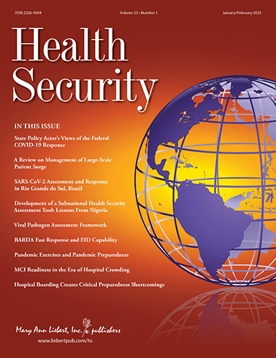 Health Security Journal, Volume 23, Issue 1 / January/February 2025