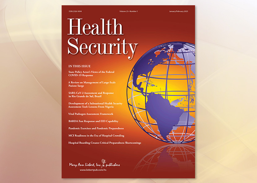 Health Security, Volume 23, Issue 1 / January/February 2025