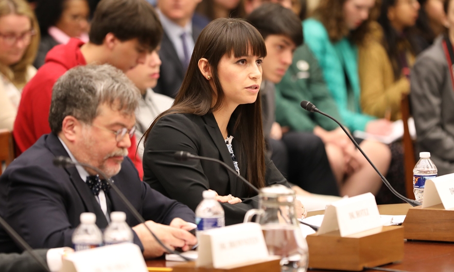 Tara Kirk Sell testifying before the US House of Representatives on March 5, 2020