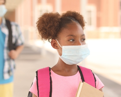 Child wearing mask