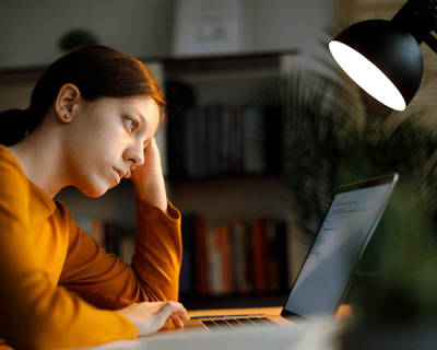 Teen at her desk 