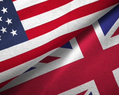 image of US and UK flags