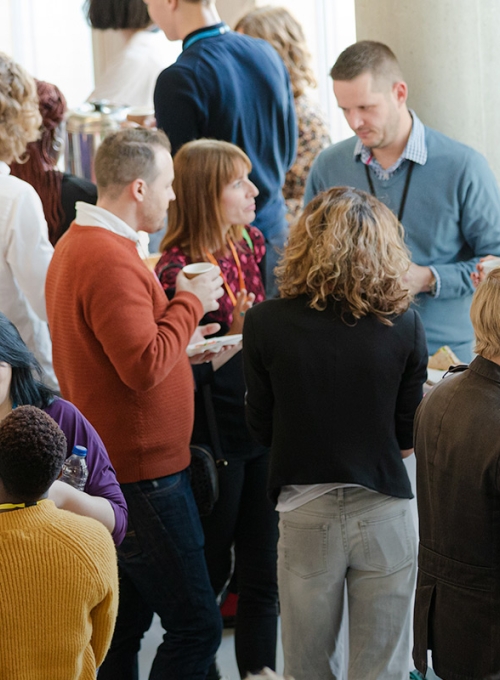 People talking during conference break By KOTO