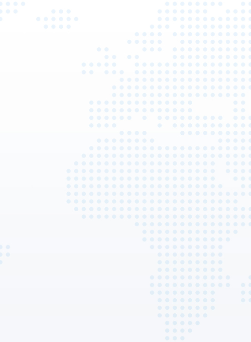 Blue dotted world map on light blue background