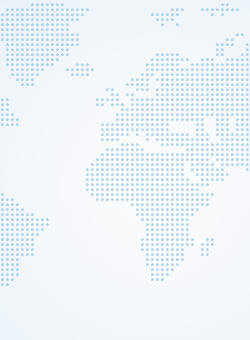 blue dotted world map on a light blue gradient background