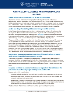 Fact Sheet: Artificial Intelligence and Biotechnology (AIxBio)