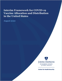 Report cover for Interim Framework for COVID-19 Vaccine Allocation and Distribution in the United States